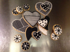 Black and White Heart Cookies